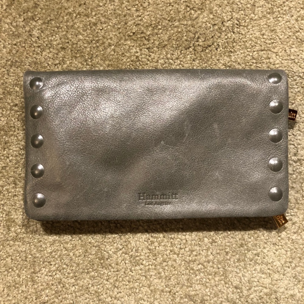 Great Condition Grey Hammit Clutch with strap